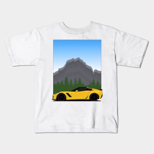 Z06 mountain Yellow Kids T-Shirt